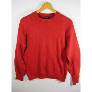 Vintage 80s Robert Bruce Wool Blend Sweater Men XL Red Pullover USA Union Label